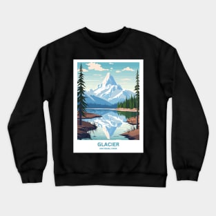 Glacier National Park Travel Print Wall Art, Home Décor, Gift Art Crewneck Sweatshirt